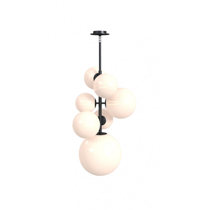 Delilah Chandelier in Black/Translucent White Glass by Avenue Lighting
