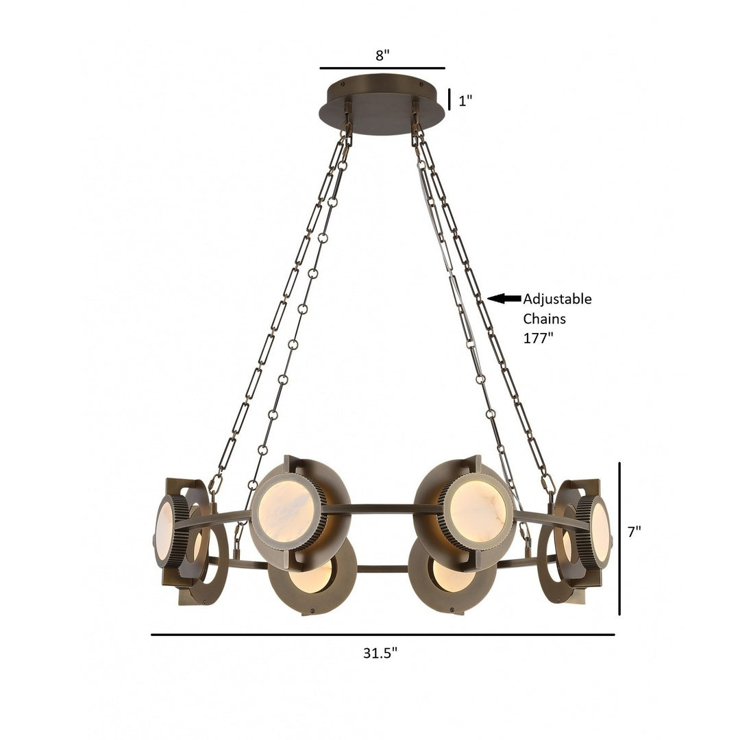 Mayfair Round Alabaster Chandelier by Avenue Lighting - view 2