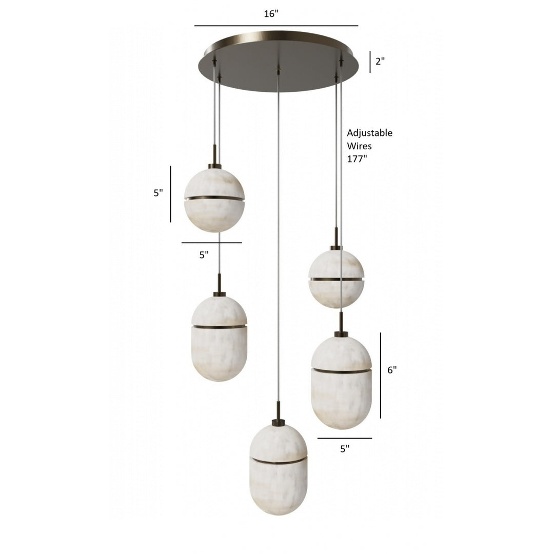 Sedona Alabaster Chandelier by Avenue Lighting - view 4