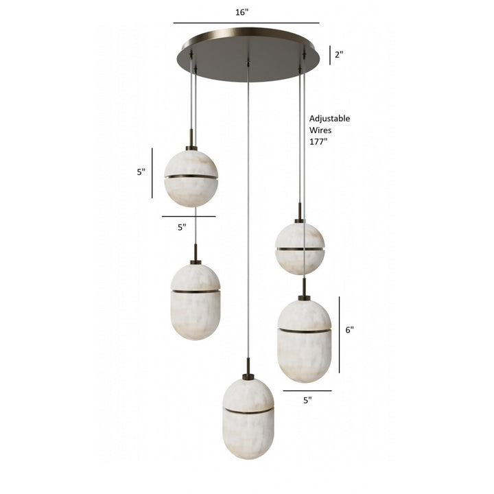 Sedona Alabaster Chandelier by Avenue Lighting - view 4