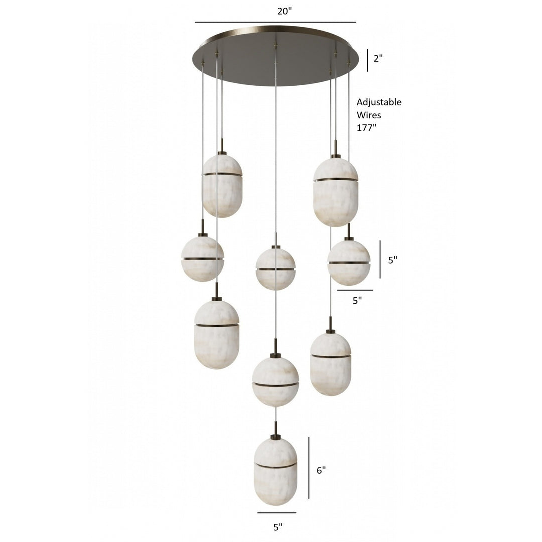Sedona Alabaster Chandelier by Avenue Lighting - view 9