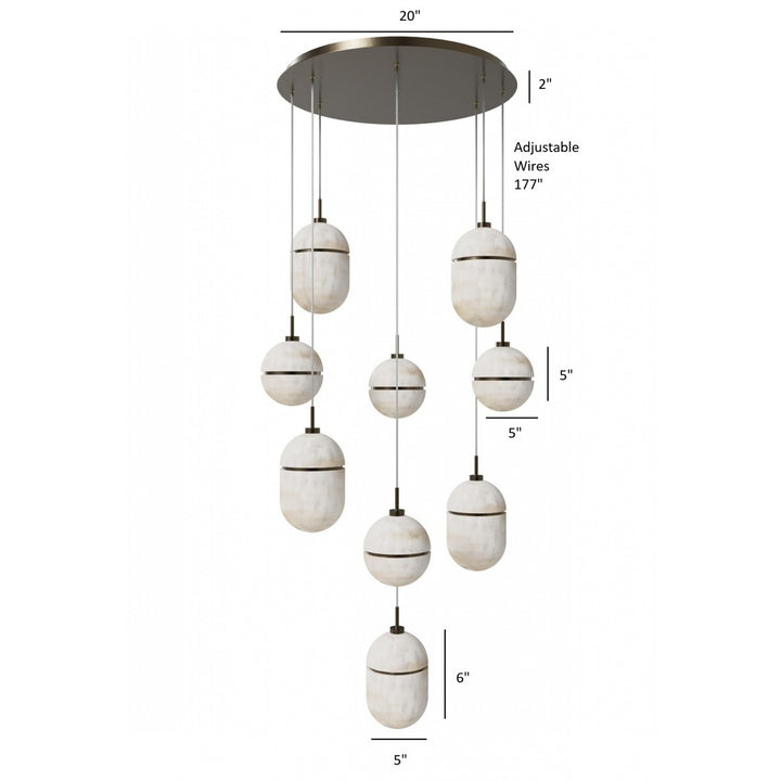 Sedona Alabaster Chandelier by Avenue Lighting - view 9