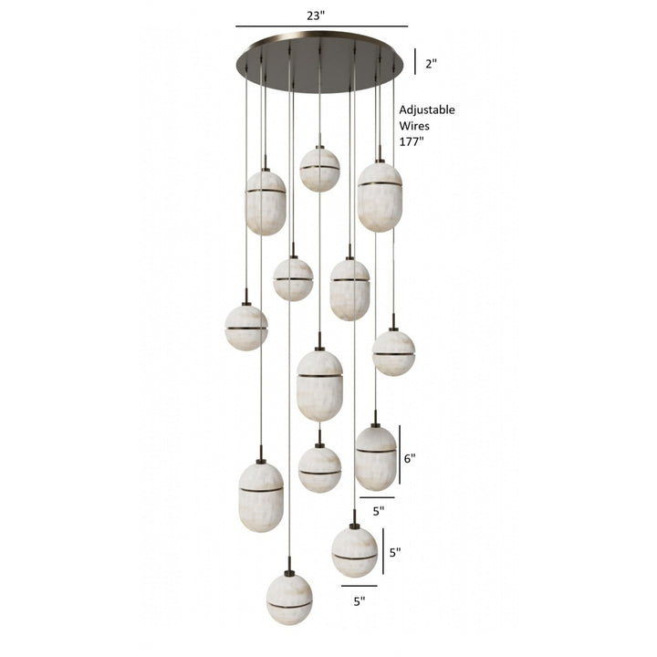 Sedona Alabaster Chandelier by Avenue Lighting - view 13