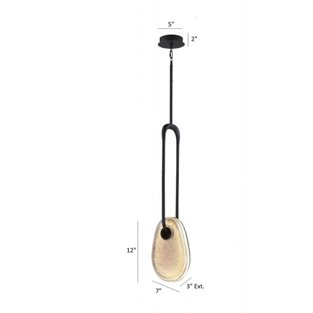 Palmea Oval Smoked Glass LED Pendant by Avenue Lighting - view 2