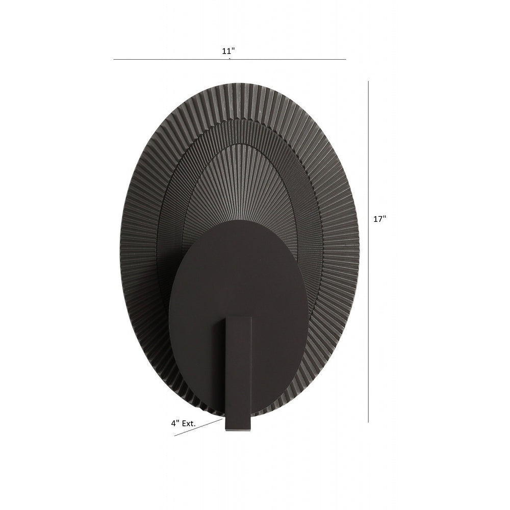 Avenue Outdoor Oval 3-CCT LED Wall Sconce/Ribbed Textured Back by Avenue Lighting - view 2