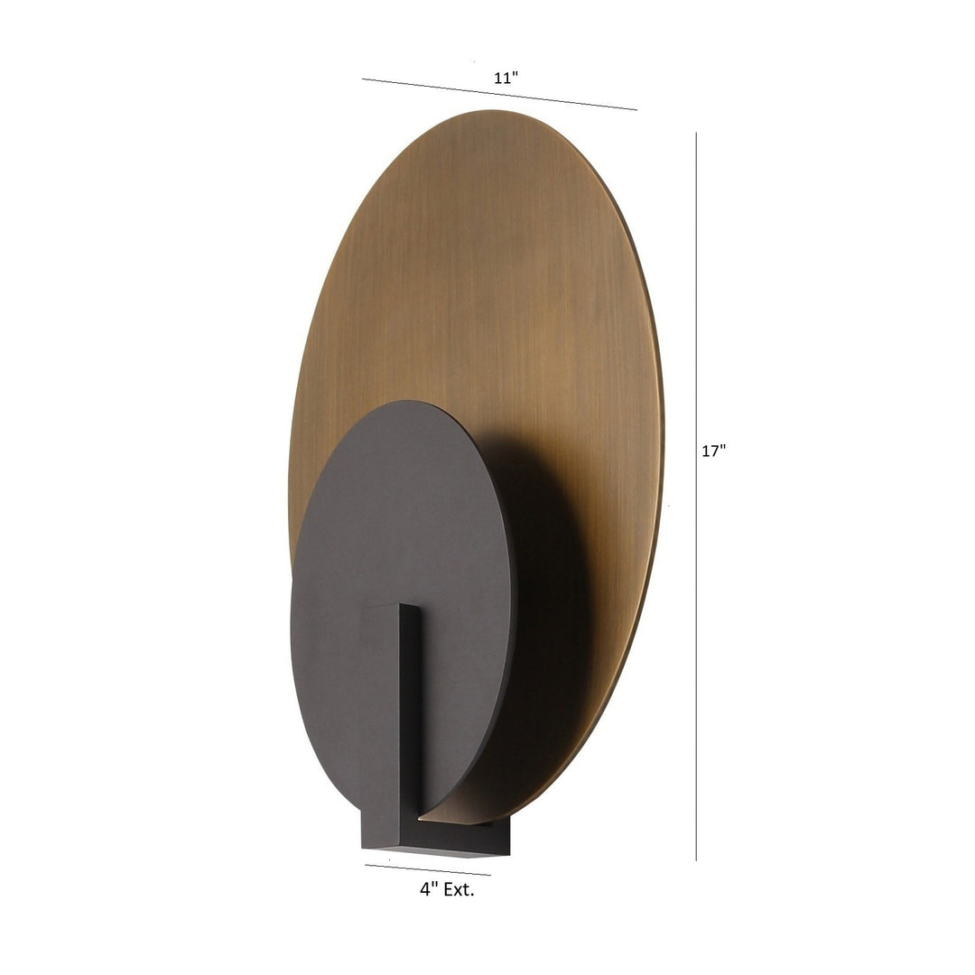 Avenue Outdoor Oval 3-CCT LED Wall Sconce with Dark Gold by Avenue Lighting - view 2