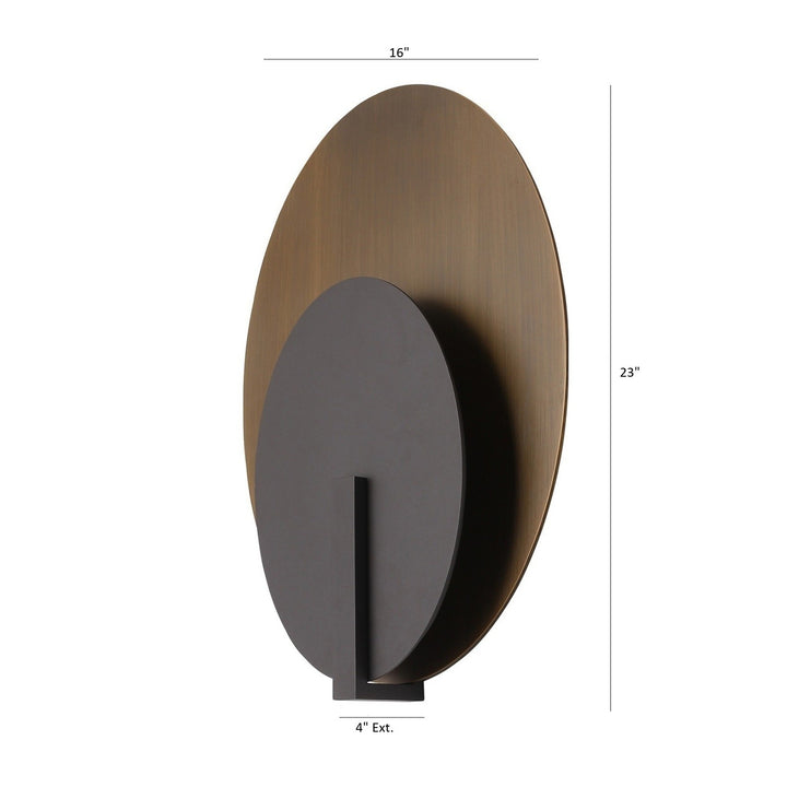Avenue Outdoor Oval 3-CCT LED Wall Sconce with Dark Gold by Avenue Lighting - view 5