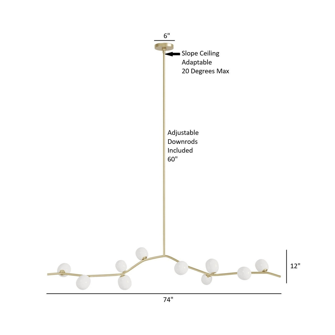 Hampton Chandelier Brass/White Glass by Avenue Lighting - view 5