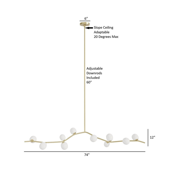 Hampton Chandelier Brass/White Glass by Avenue Lighting - view 5