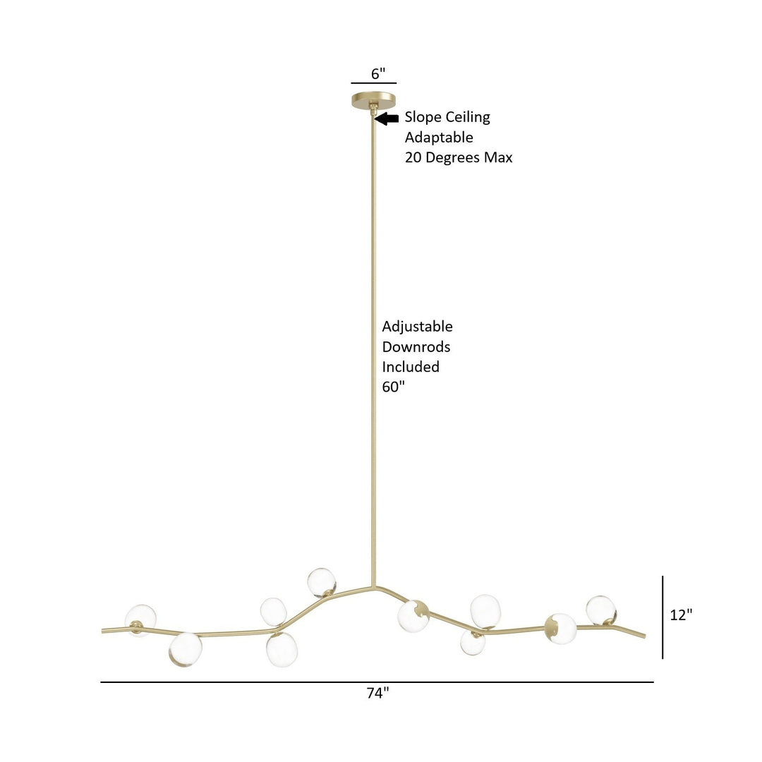 Hampton Chandelier Brass/Clear Glass by Avenue Lighting - view 5