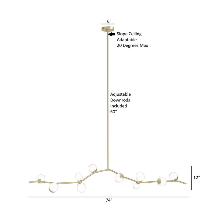 Hampton Chandelier Brass/Clear Glass by Avenue Lighting - view 5