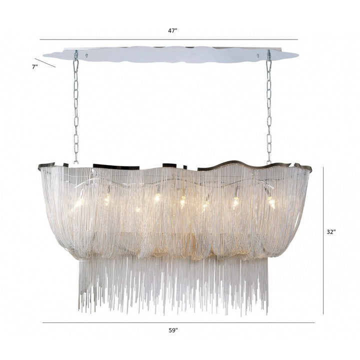 Mulholland Dr. Steel Chain Linear Chandelier by Avenue Lighting - view 3