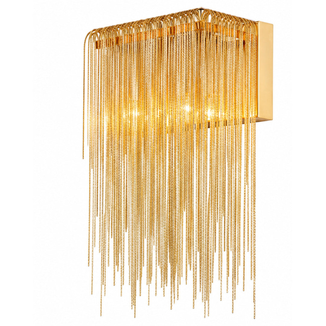 Fountain Ave. Jewelry Chain Wall Sconce in Gold by Avenue Lighting