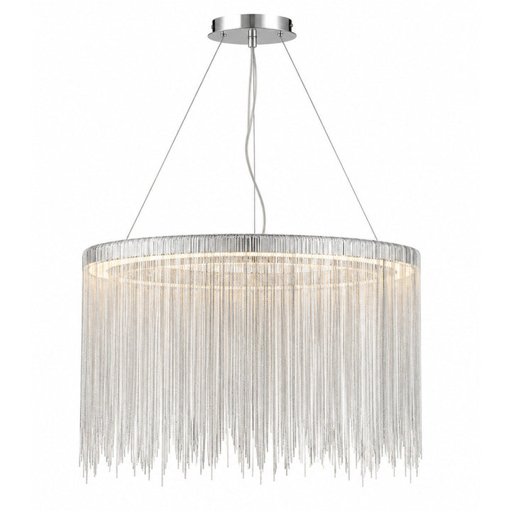 Fountain Ave. Drum Shape LED Pendant in Chrome by Avenue Lighting