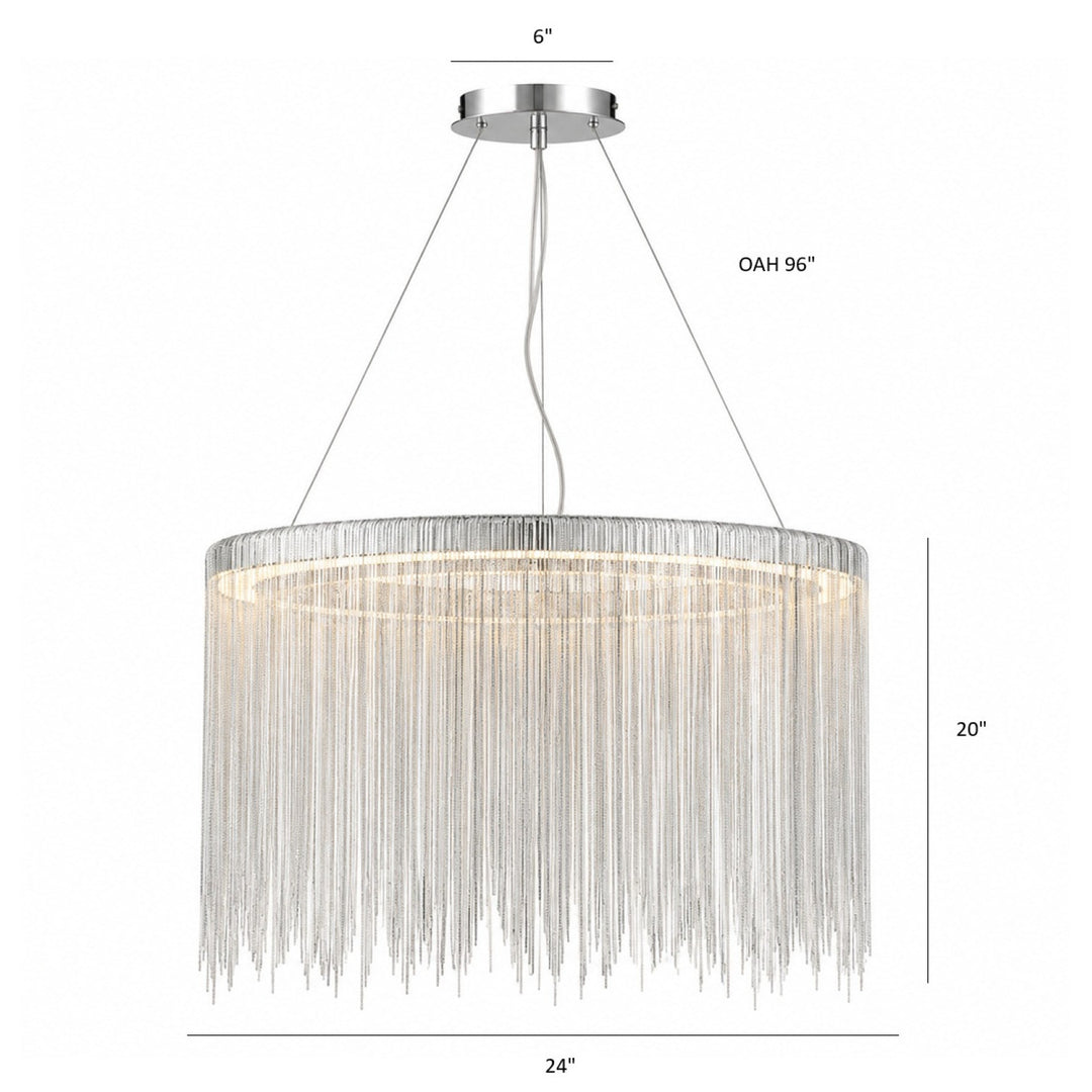 Fountain Ave. Drum Shape LED Pendant by Avenue Lighting - view 3