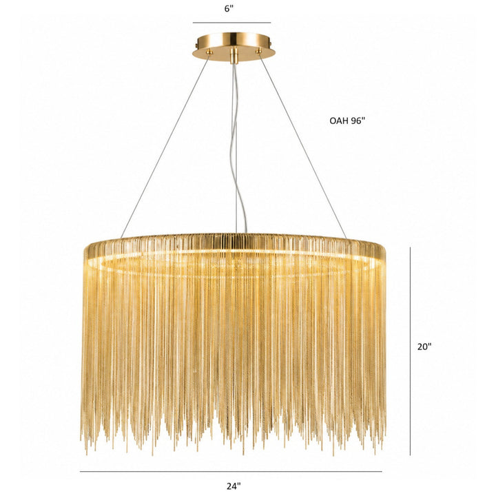 Fountain Ave. Drum Shape LED Pendant by Avenue Lighting - view 8