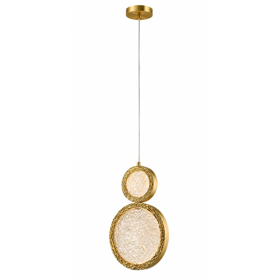 Bottega 2-Ring LED Chandelier in Polished Brass by Avenue Lighting