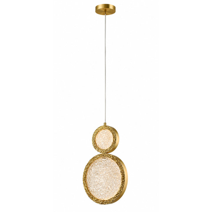 Bottega 2-Ring LED Chandelier in Polished Brass by Avenue Lighting