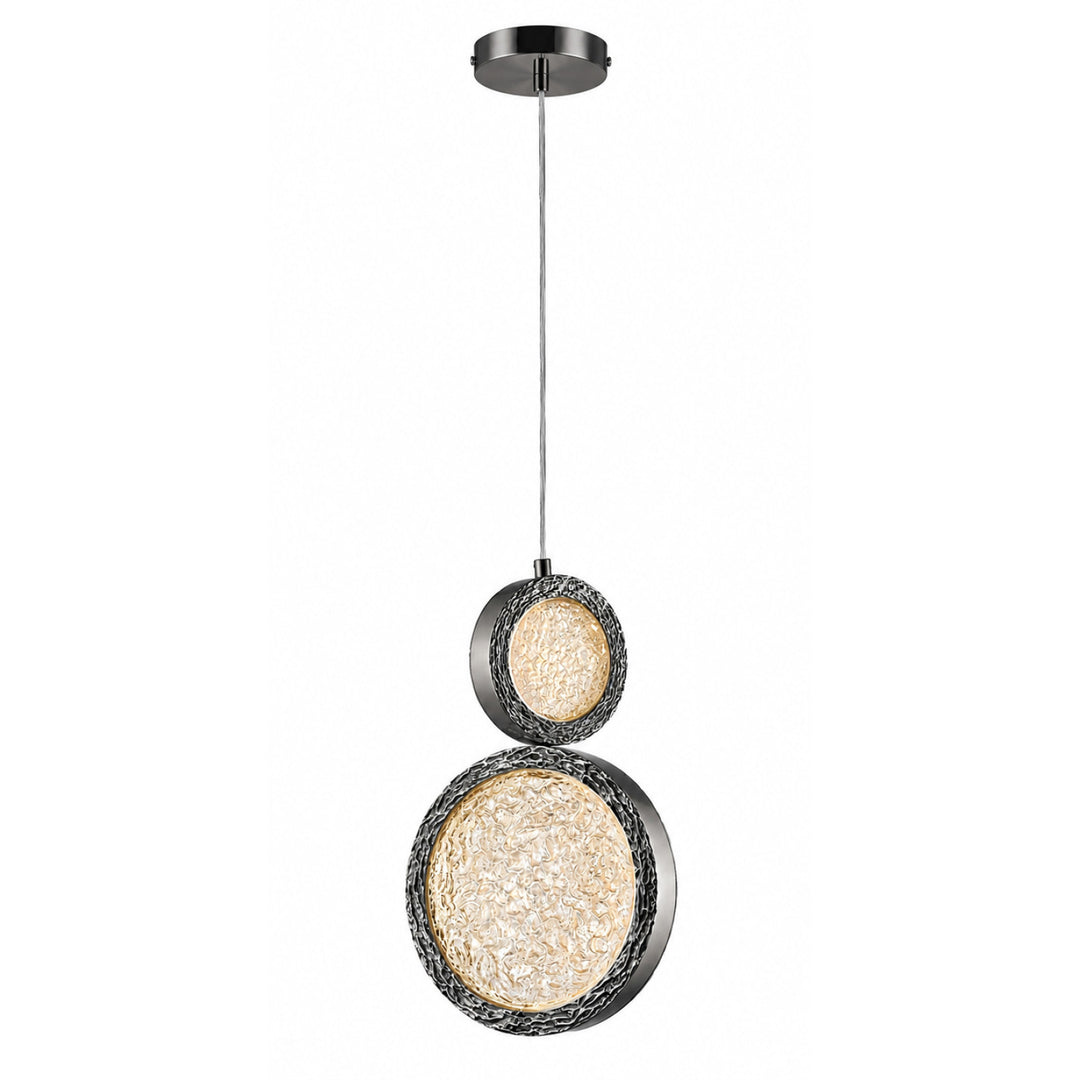 Bottega 2-Ring LED Chandelier in Polished Nickel by Avenue Lighting