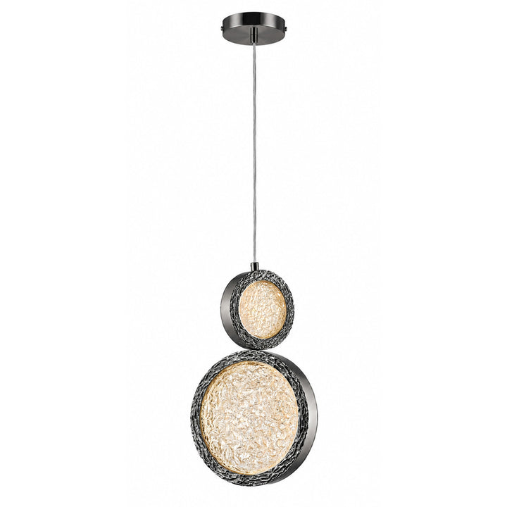 Bottega 2-Ring LED Chandelier in Polished Nickel by Avenue Lighting