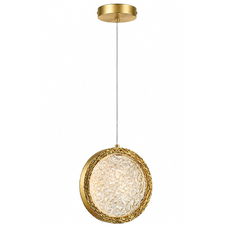 Bottega Ring LED Pendant in Polished Brass by Avenue Lighting