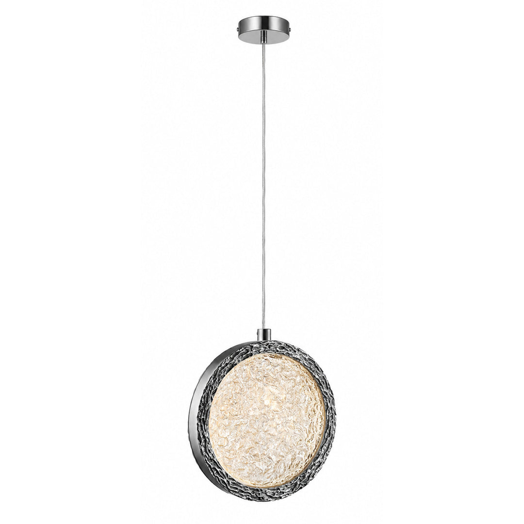 Bottega Ring LED Pendant in Polished Nickel by Avenue Lighting