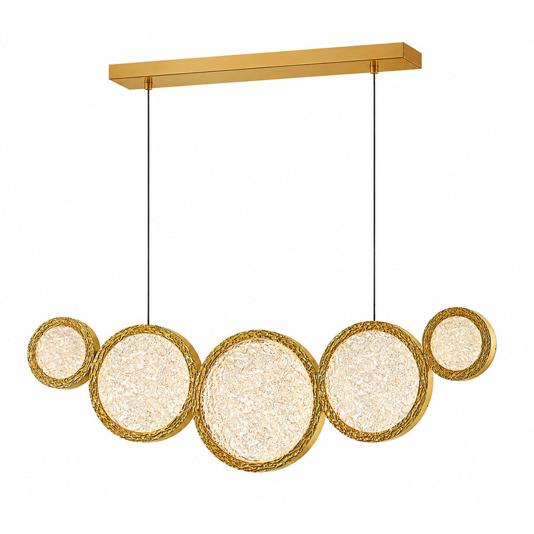 Bottega 5-Ring LED Chandelier in Polished Brass by Avenue Lighting