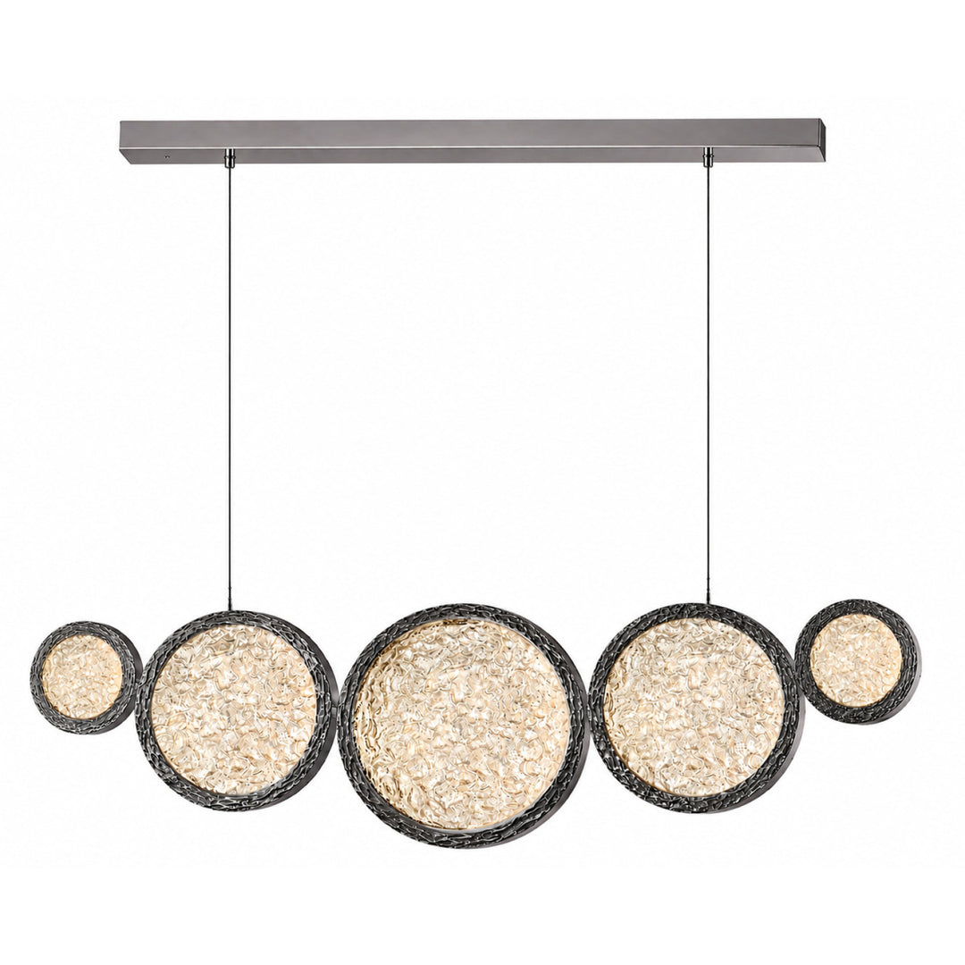 Bottega 5-Ring LED Chandelier in Polished Nickel by Avenue Lighting