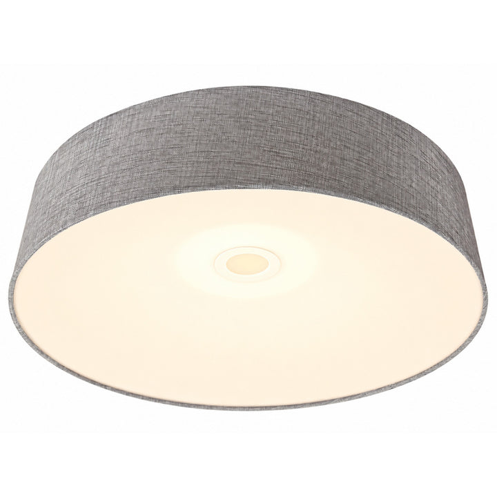 Cermack St. Drum Flush Mount in Grey Linen Shade by Avenue Lighting