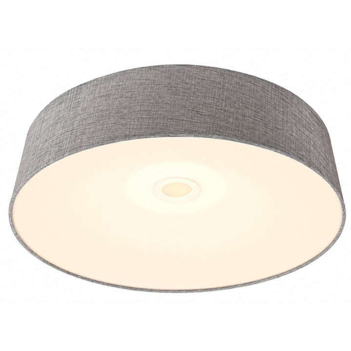 Cermack St. Drum Flush Mount in Grey Linen Shade by Avenue Lighting