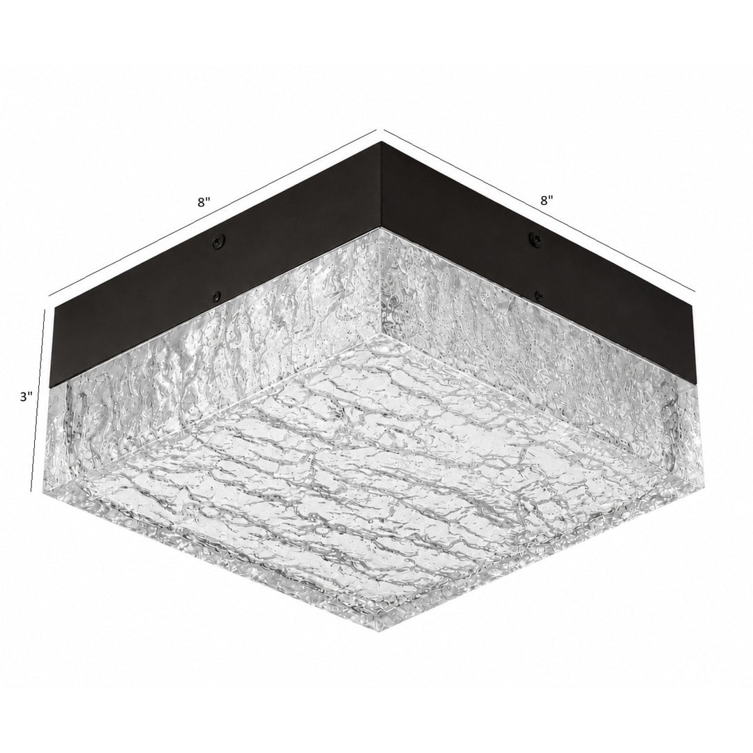Cermack St. 8"W Square LED Flush Mount, Black