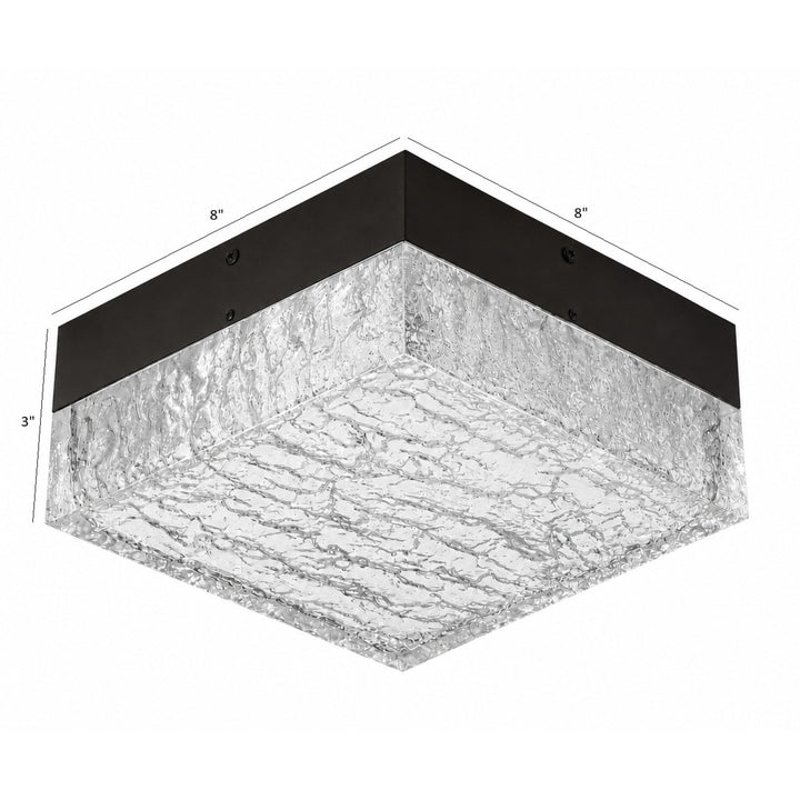 Cermack St. 8"W Square LED Flush Mount, Black