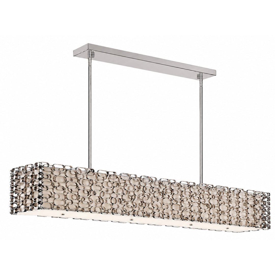 Ventura Blvd. Linear Chain-Link Chandelier, 48"W, by Avenue Lighting