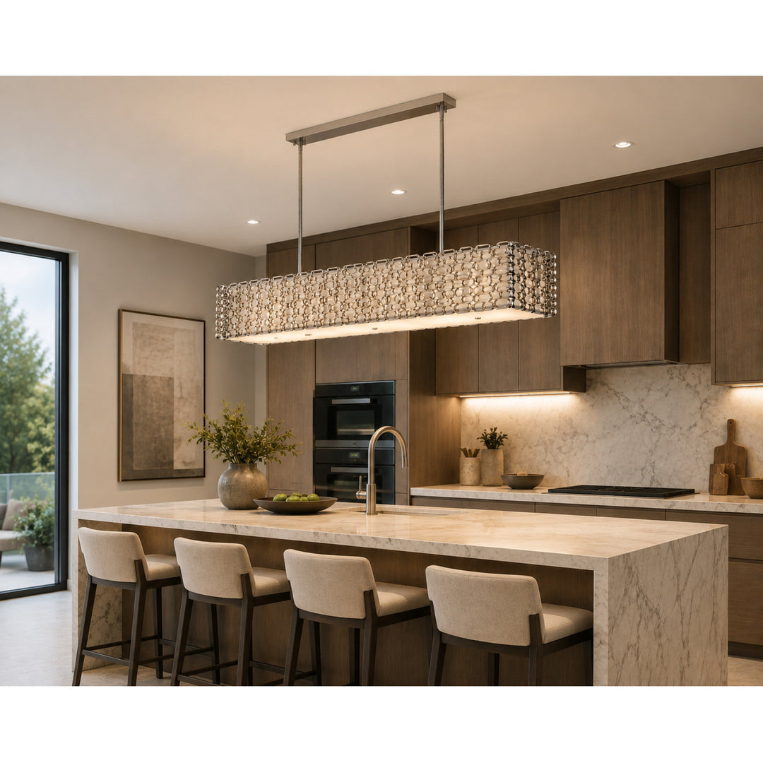 Ventura Blvd. Linear Chain-Link Chandelier by Avenue Lighting - view 10
