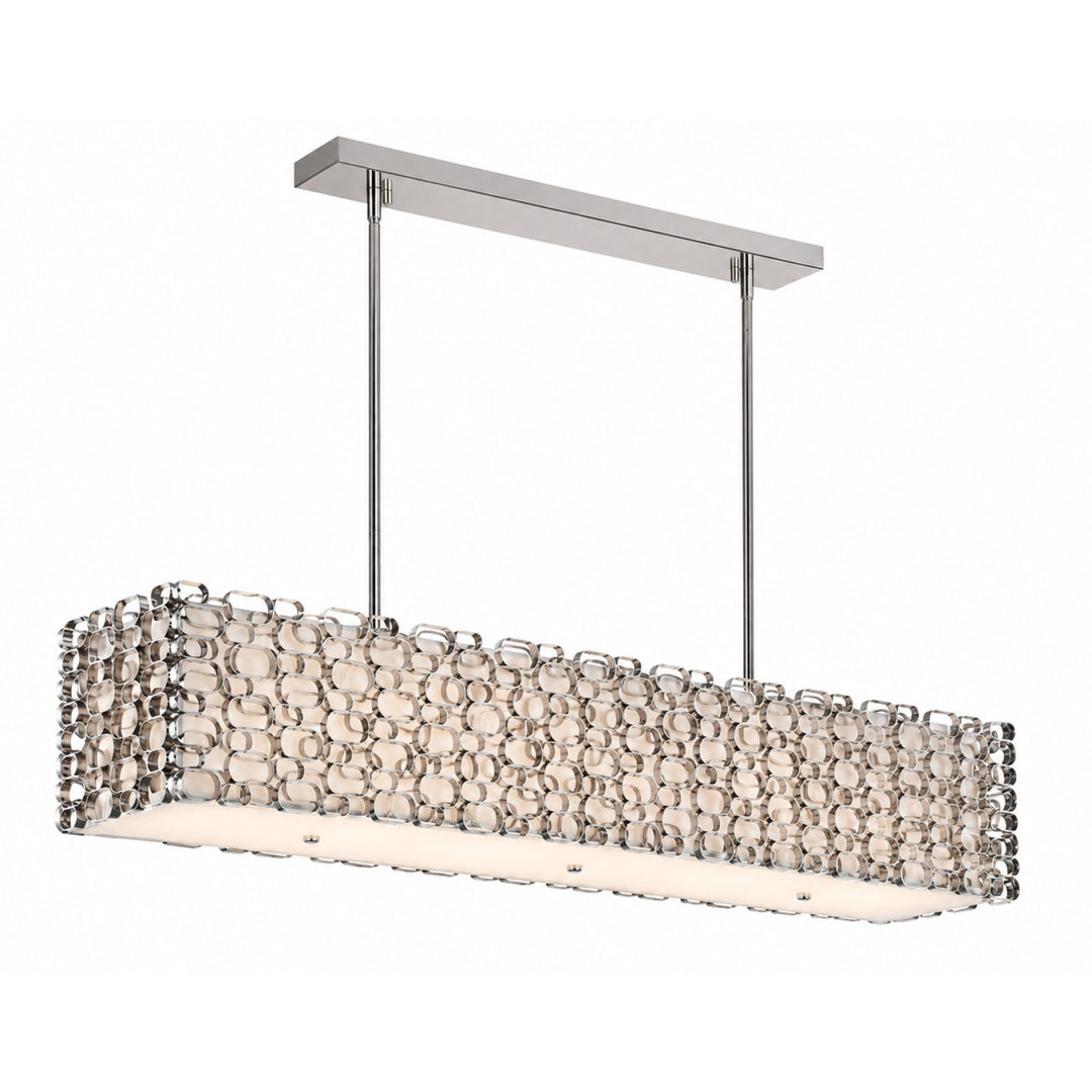 Ventura Blvd. Linear Chain-Link Chandelier, 38"W, by Avenue Lighting