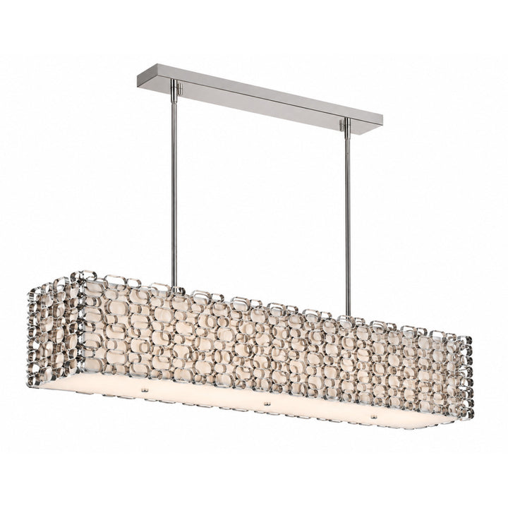 Ventura Blvd. Linear Chain-Link Chandelier, 38"W, by Avenue Lighting