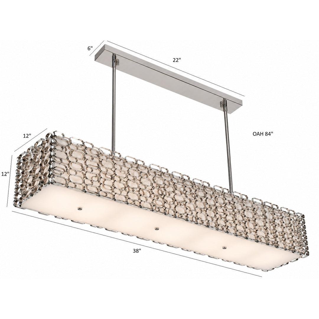 Ventura Blvd. Linear Chain-Link Chandelier by Avenue Lighting - view 5