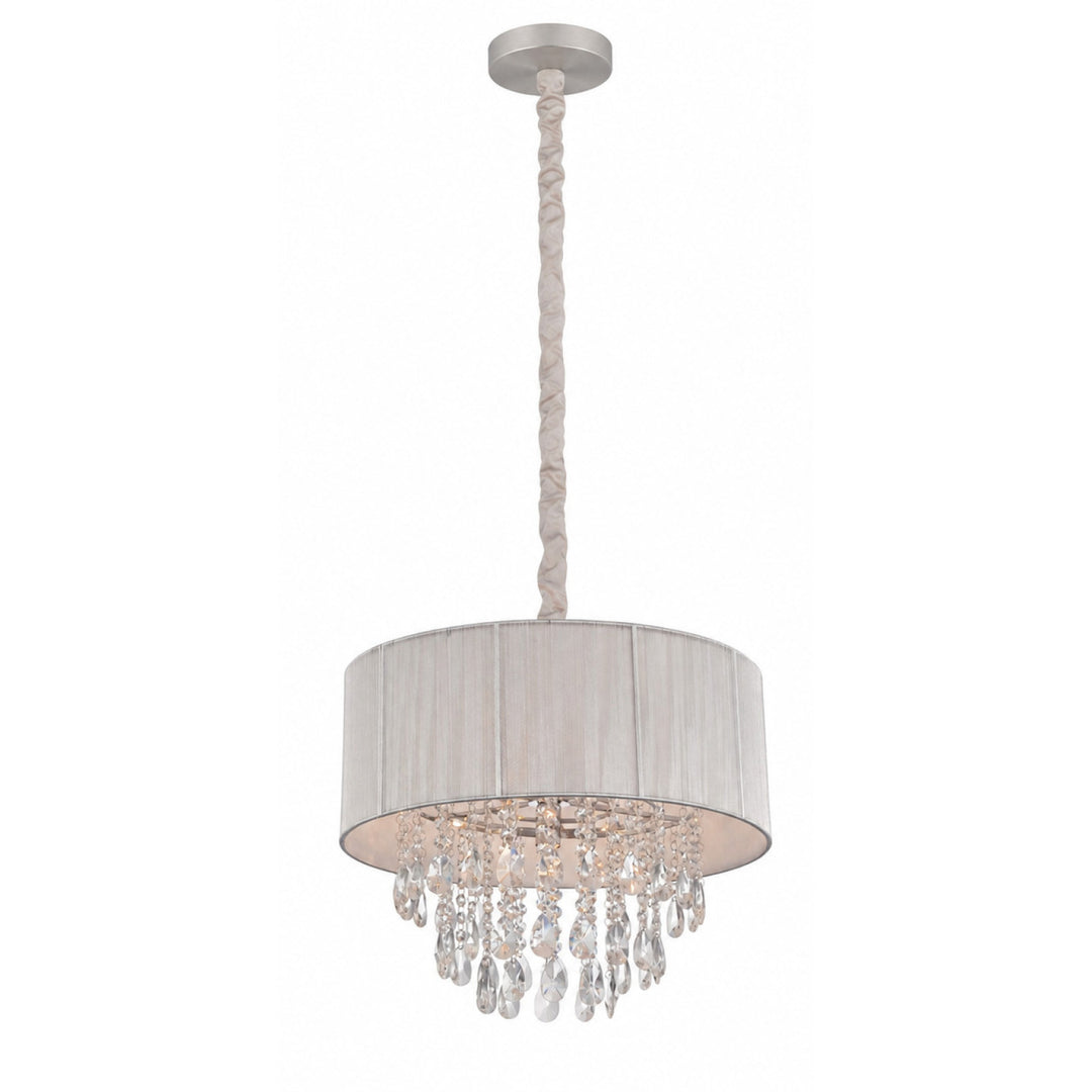 Vineland Ave. Round Drum Shade Pendant in Silver by Avenue Lighting