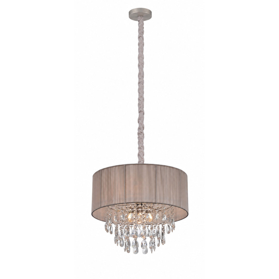 Vineland Ave. Round Drum Shade Pendant in Taupe by Avenue Lighting