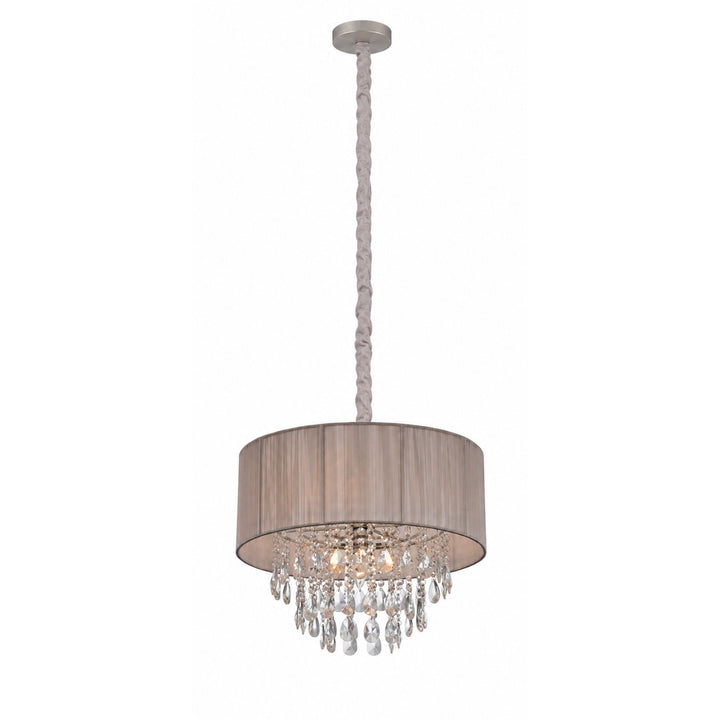 Vineland Ave. Round Drum Shade Pendant in Taupe by Avenue Lighting