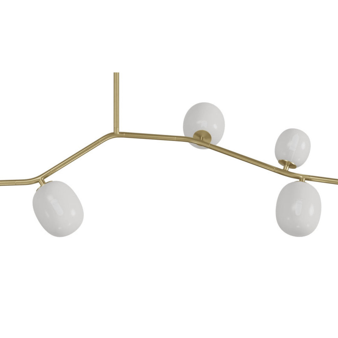 Hampton Chandelier Brass/White Glass by Avenue Lighting - view 3