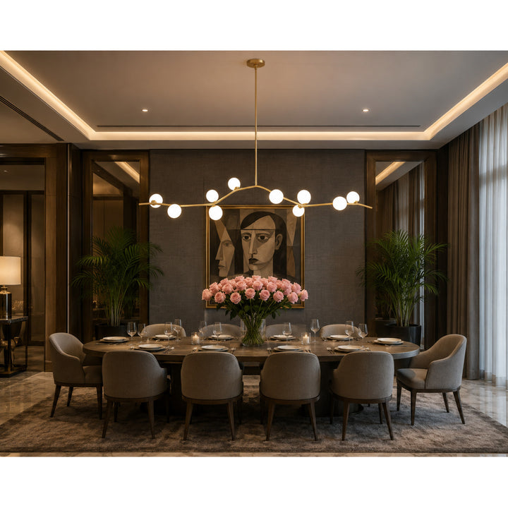 Hampton Chandelier Brass/White Glass by Avenue Lighting - view 4