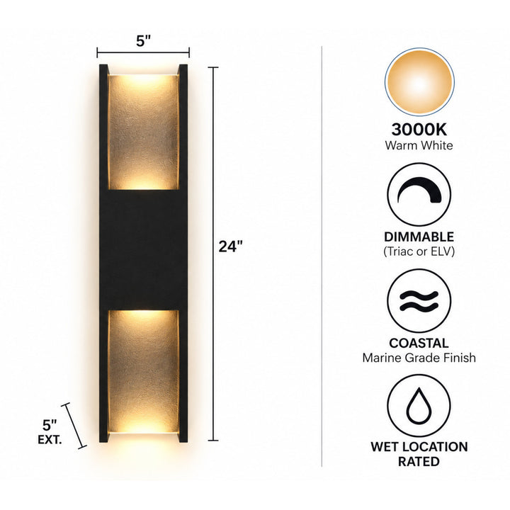 Avenue Outdoor Rectangular Panel LED Wall Sconce by Avenue Lighting - view 9
