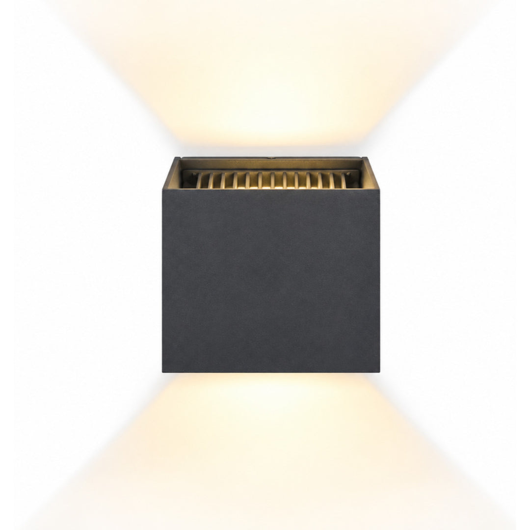 Avenue Outdoor Cube Up/Down 3000K LED Wall Sconce in Black by Avenue Lighting