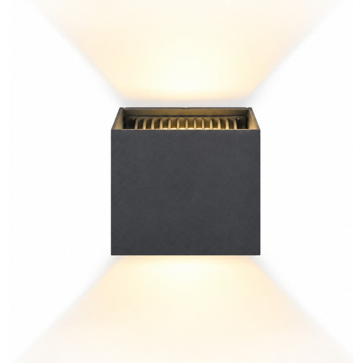 Avenue Outdoor Cube Up/Down 3000K LED Wall Sconce in Black by Avenue Lighting
