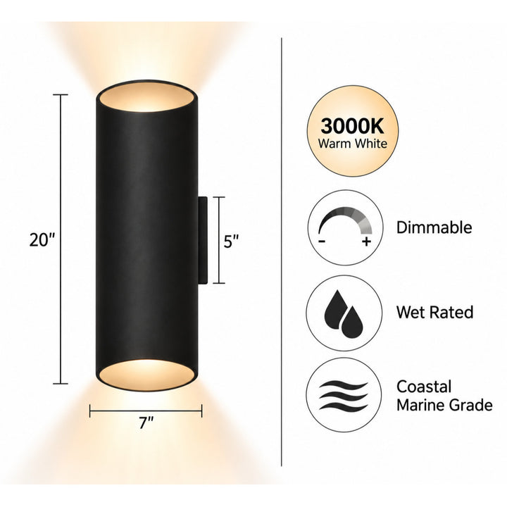 Avenue Outdoor Up/Down 3000K LED Wall Sconce by Avenue Lighting - view 32
