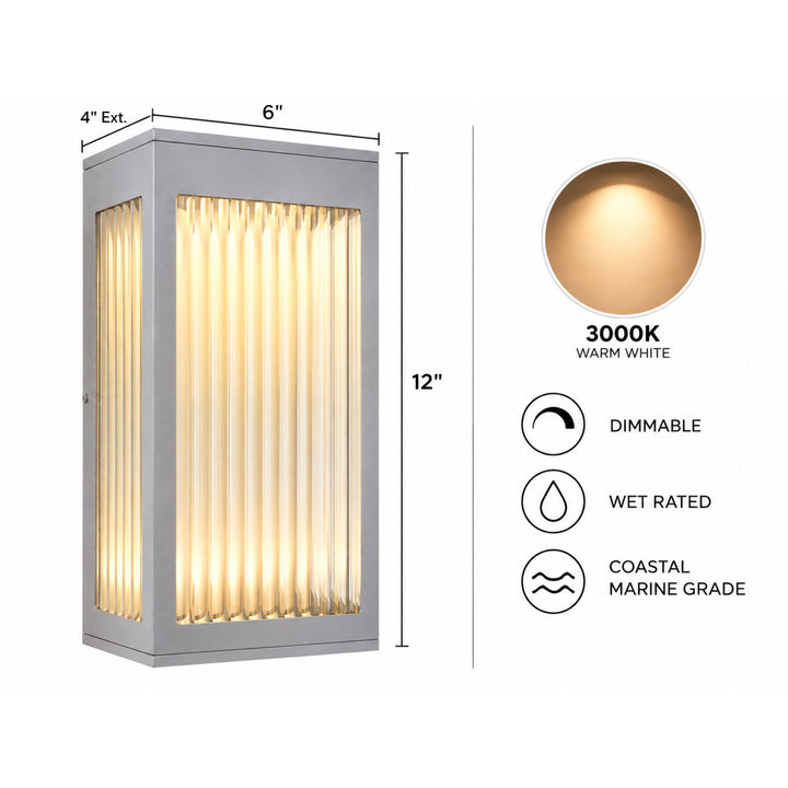 Avenue Outdoor 3000K LED Wall Sconce with Ribbed Glass by Avenue Lighting - view 13
