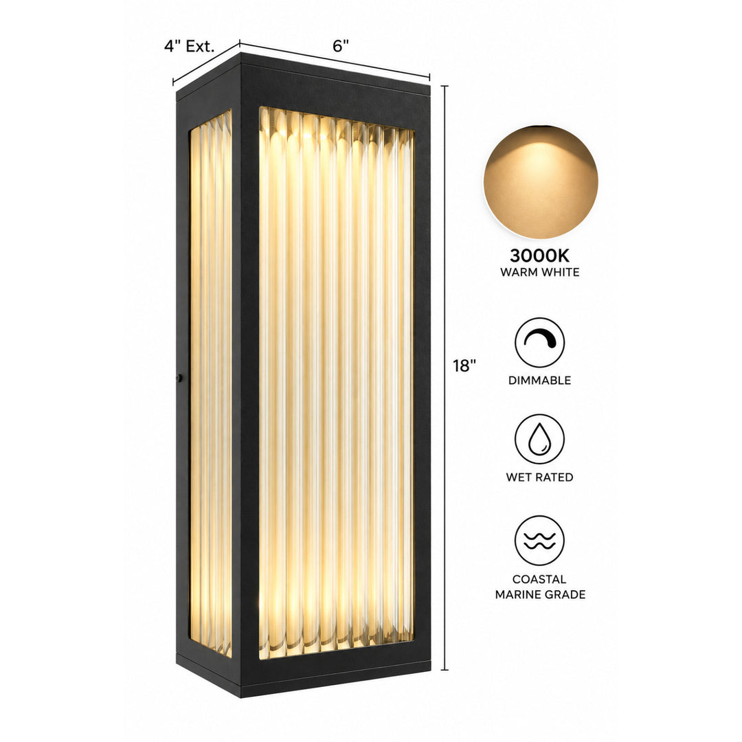 Avenue Outdoor 3000K LED Wall Sconce with Ribbed Glass by Avenue Lighting - view 20