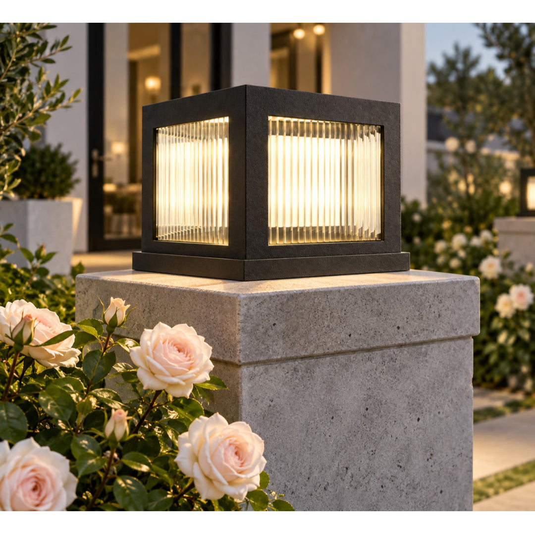 Avenue Outdoor 3000K LED Pillar Mount with Ribbed Glass by Avenue Lighting - view 5