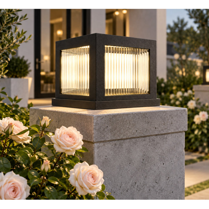 Avenue Outdoor 3000K LED Pillar Mount with Ribbed Glass by Avenue Lighting - view 5